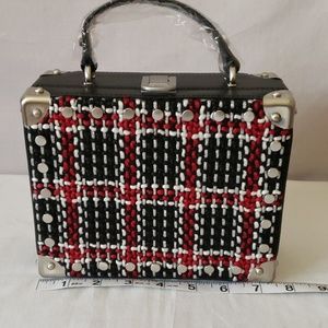 New Sam Edelman Plaid Hardcase Crossbody Bag